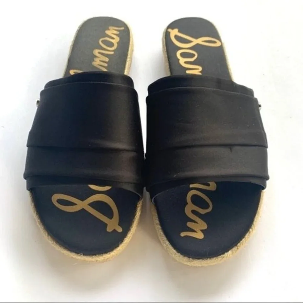 SAM EDELMAN shoes womens  Lars black satin espadrilles size 10